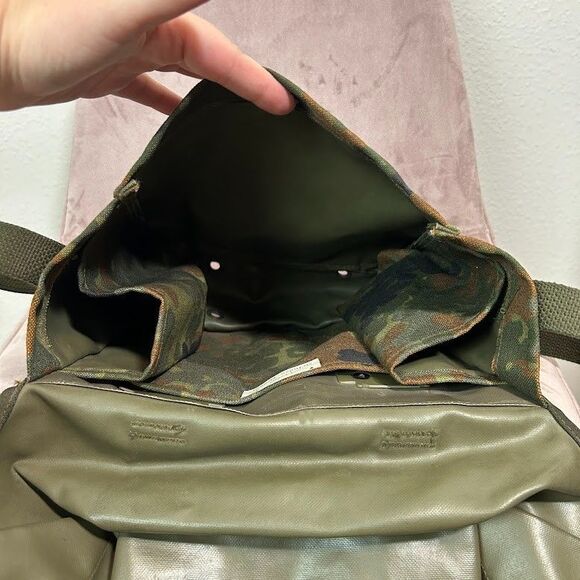 Schulze Brakel Rucksack German Canvas Military Field Bag Carry Buckle Camouflage - Picture 7 of 7